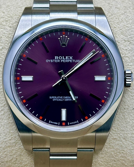 2017 Rolex Oyster Perpetual 39MM Purple "Grape" Dial Oyster Bracelet (114300)