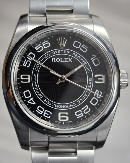 2008 Rolex Oyster Perpetual 36MM "Concetric" Black Dial Oyster Bracelet (116000)