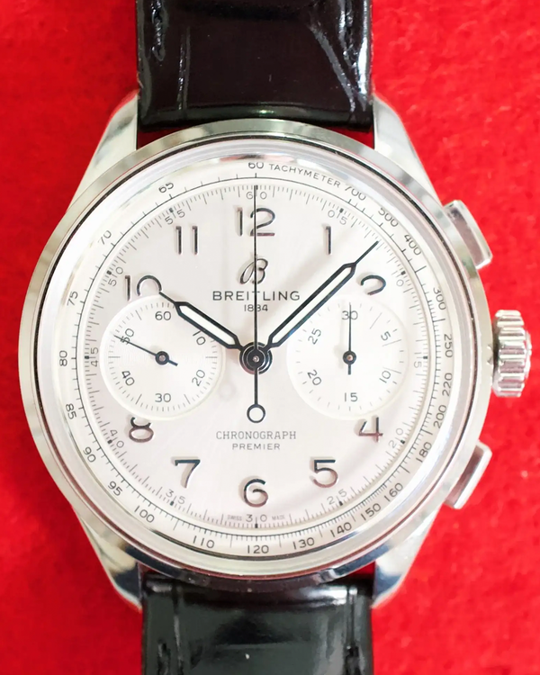 Breitling Premier B09 Chronograph 40MM Silver Dial Leather Strap (AB0930371G1P1)