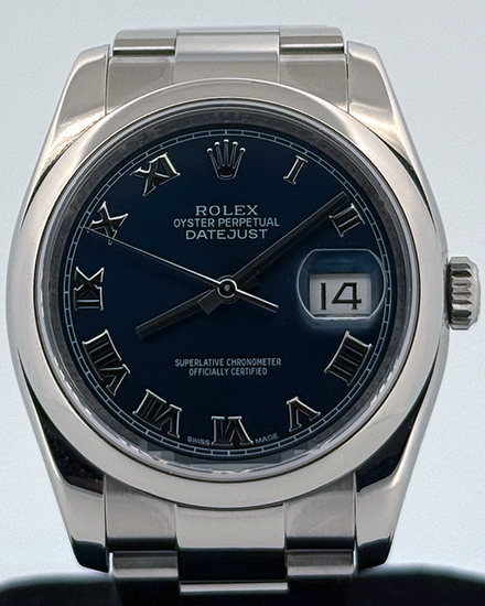 2014 Rolex Datejust 36MM Blue Dial Oyster Bracelet (116200)