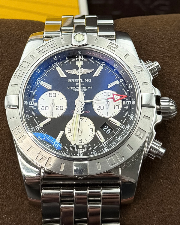 Breitling Chronomat GMT 44MM Black Dial Steel Bracelet (AB0420)
