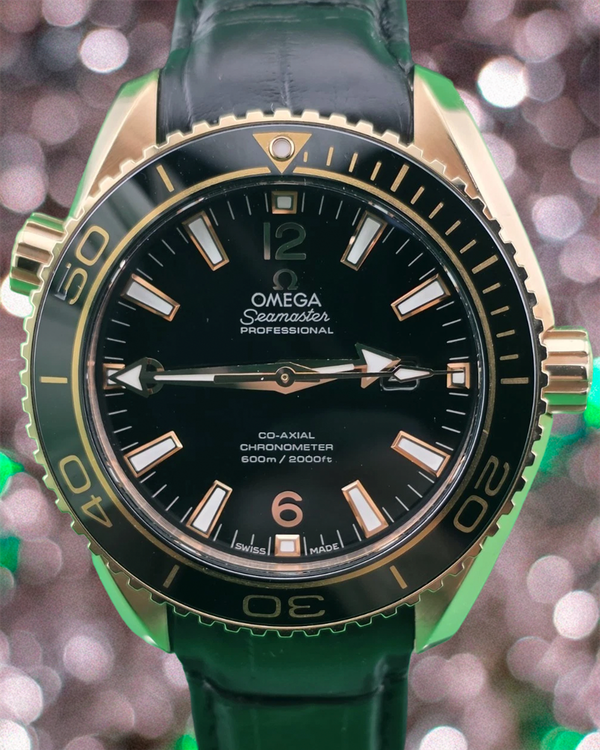 Omega Seamaster Planet Ocean 600M 37.5MM Black Dial Leather Strap (232.63.38.20.01.001)