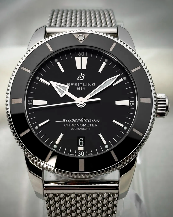 Breitling Superocean Heritage B20 44MM Black Dial Steel Bracelet (AB2030)