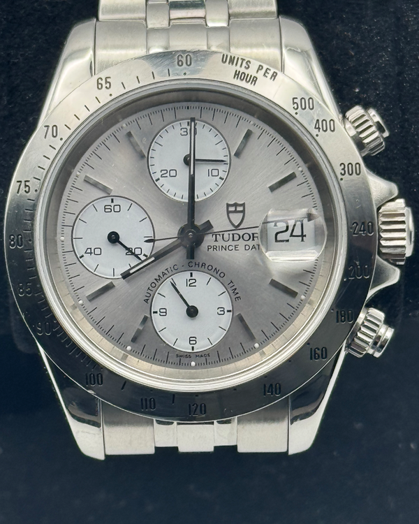Rare Tudor Prince Date Chronograph 40MM Silver Dial Steel Bracelet (79280P)