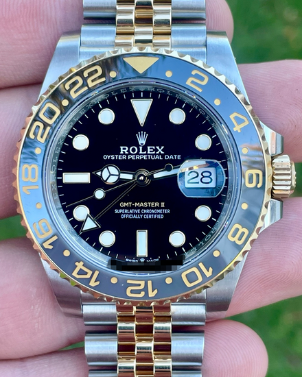 2025 Rolex GMT-Master II "Bumblebee" 40MM Black Dial Two-Tone Jubilee Bracelet (126713GRNR)