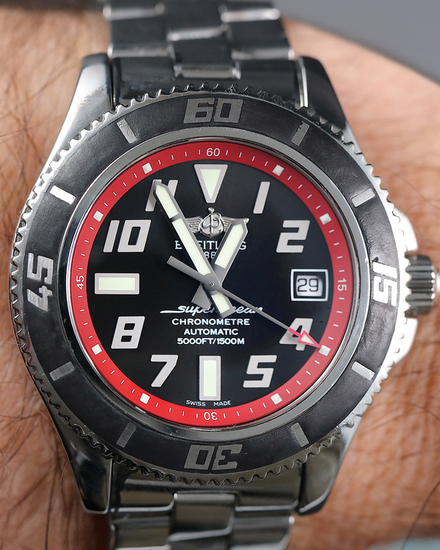 Breitling Superocean 42MM Black Dial Steel Bracelet (A17364)