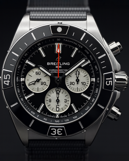 2025 Breitling Super Chronomat 44MM Black Dial Rubber Strap (AB0136251B1S1)