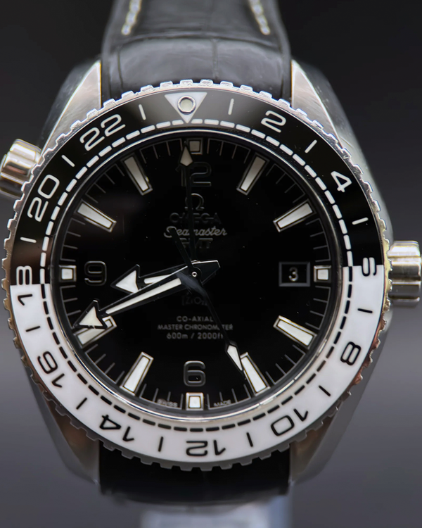 Omega Seamaster Planet Ocean GMT 43.5MM Black Dial Leather Strap (215.33.44.22.01.001)