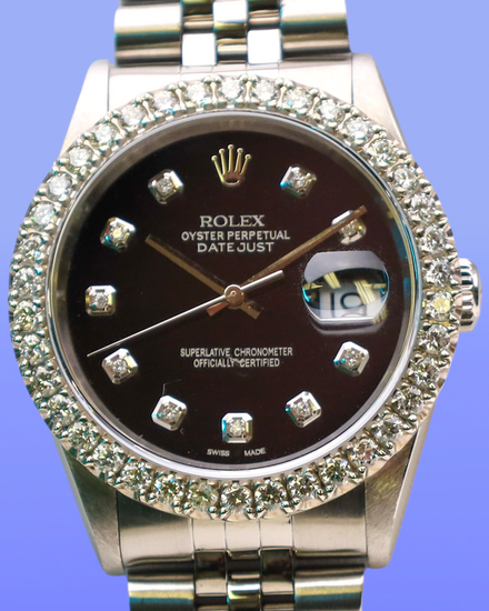 Rolex Datejust 36MM Black Dial Jubilee Bracelet (16200)