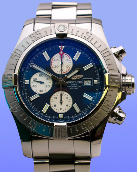No Reserve - 2019 Breitling Super Avenger II Chronograph 48MM Black Dial Steel Bracelet (A13371)