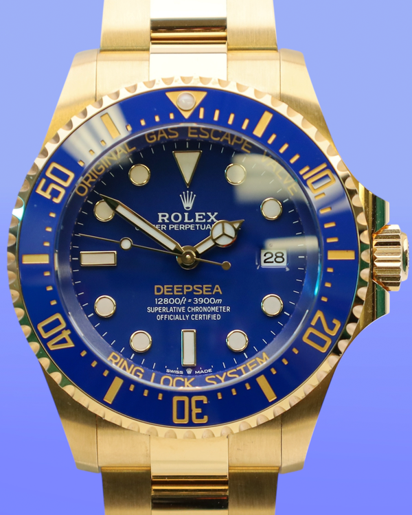 2025 Rolex Sea-Dweller Deepsea 44MM Blue Dial Yellow Gold Oyster Bracelet (136668LB)