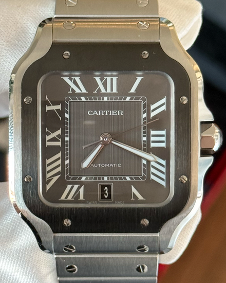 2024 Cartier Santos De Cartier 39.8MM Grey Dial Steel Bracelet (WSSA0037)