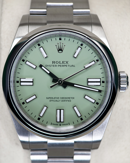 2025 Rolex Oyster Perpetual 41MM Pistachio Dial Oyster Bracelet (134300)