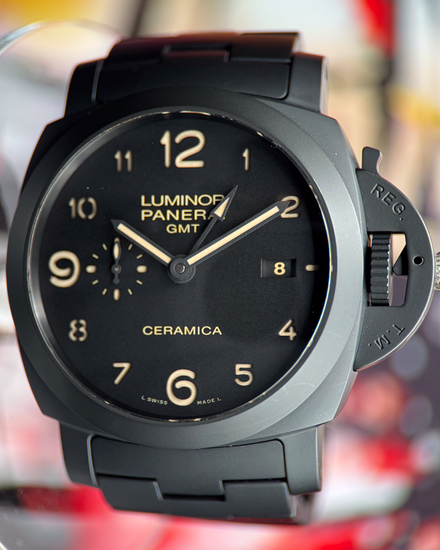 2020 Panerai Luminor 1950 3 Days GMT "Tuttonero" 44MM Black Dial Ceramic Bracelet (PAM00438)