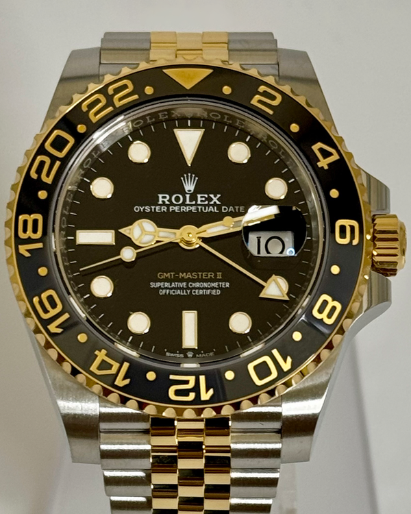 2025 Rolex GMT-Master II "Bumblebee" 40MM Black Dial Two-Tone Jubilee Bracelet (126713GRNR)