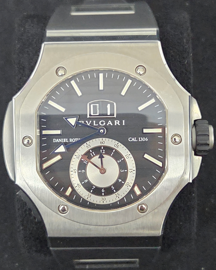2010 Bvlgari Daniel Roth Endurer Chronosprint 56MM Black Dial Rubber Strap (BRE56BSLDCHS)