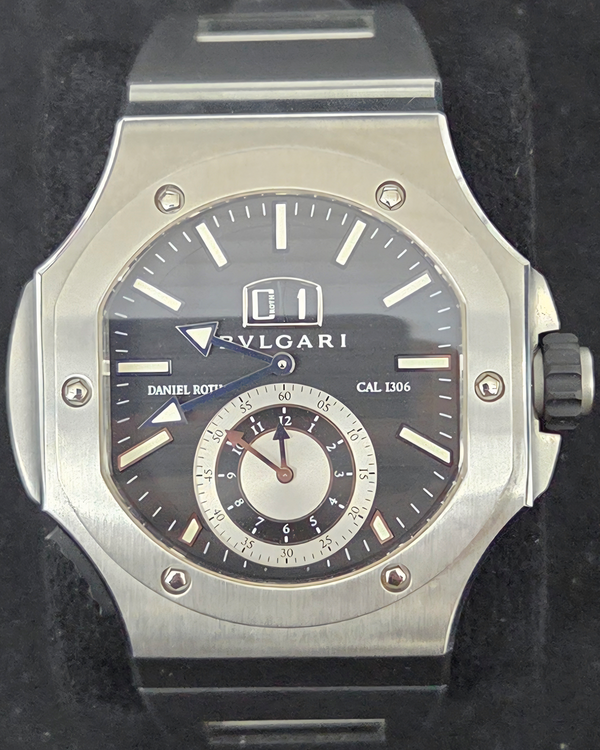 2010 Bvlgari Daniel Roth Endurer Chronosprint 56MM Black Dial Rubber Strap (BRE56BSLDCHS)