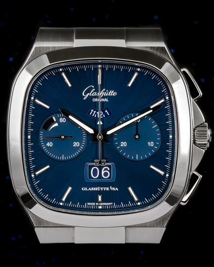2024 Glashütte Original Seventies Panorama Date 40MM Blue Dial Steel Bracelet (1-37-02-08-02-70)