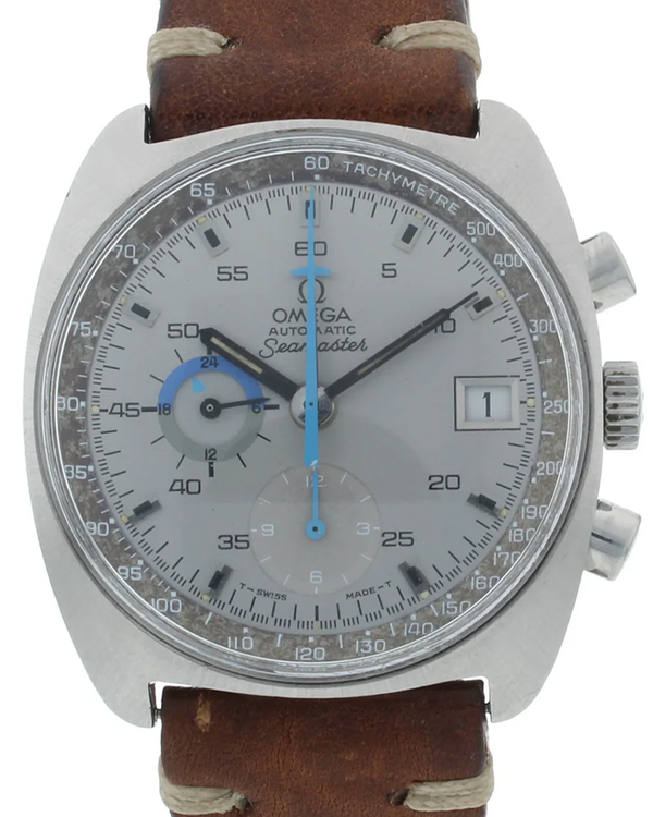 Omega Seamaster Automatic Vintage Chronograph 42MM Silver Dial Aftermarket Leather Strap (176.007)