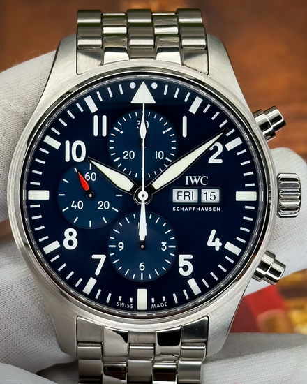 2020 IWC Schaffhausen Pilot Chronograph "Le Petit Prince" 43MM Blue Dial Steel Bracelet (IW377717)