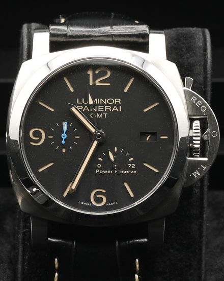 2018 Panerai Luminor GMT 1950 3 Days 44MM Black Dial Leather Strap (PAM01321)