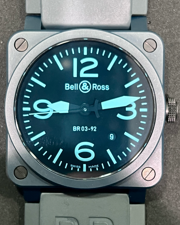 2011 Bell & Ross BR 03-92 Diver 42MM Blue Dial Rubber Strap (BR0392-CERAM-BLUE)