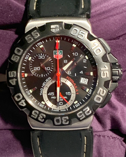 No Reserve - Tag Heuer Formula 1 Chronograph 41MM Quartz Black Dial Rubber Strap (CAH1110)