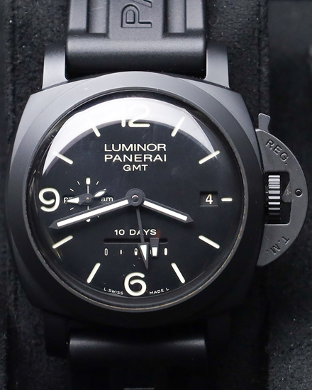 Panerai Luminor 1950 10 Days GMT 44MM Black Dial Rubber Strap (PAM00335)