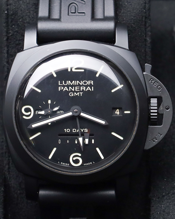 Panerai Luminor 1950 10 Days GMT 44MM Black Dial Rubber Strap (PAM00335)