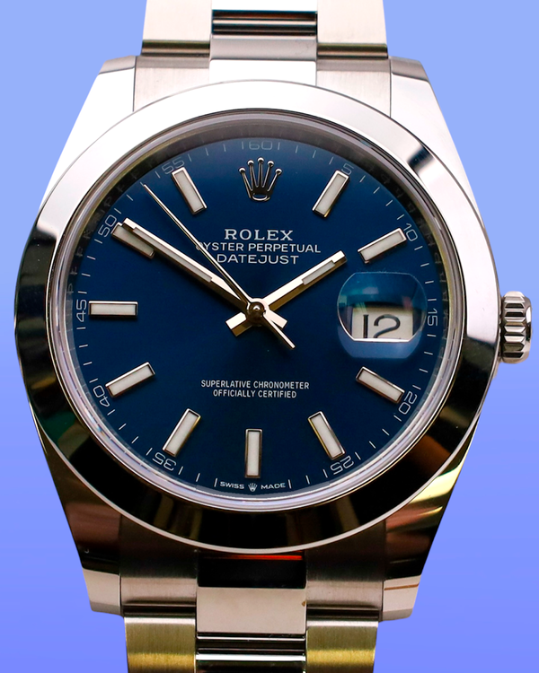 2025 Rolex Datejust 41MM Blue Dial Oyster Bracelet (126300)