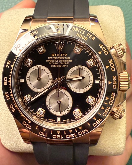 2025 Rolex Cosmograph Daytona 40MM Black Dial Rubber Strap (126515LN)