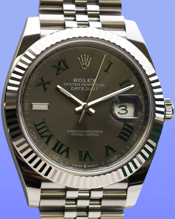(HOLD)2025 Rolex Datejust "Wimbledon" 41MM Slate Dial Jubilee Bracelet (126334)