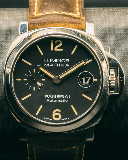 2019 Panerai Luminor Marina 40MM Black Dial Leather Strap (PAM01048)
