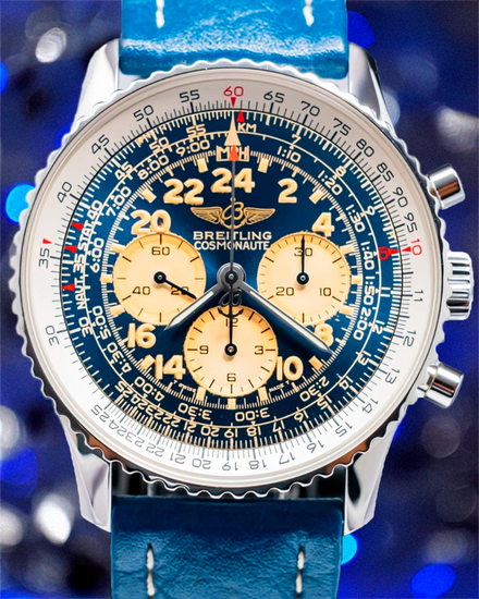 Breitling Navitimer Cosmonaute 41.5MM Blue Dial Leather Strap (A1202212/C112)