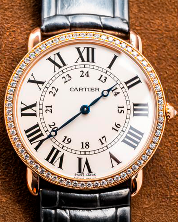 Cartier Ronde De Cartier 36MM Silver Dial Leather Strap (WR000651)
