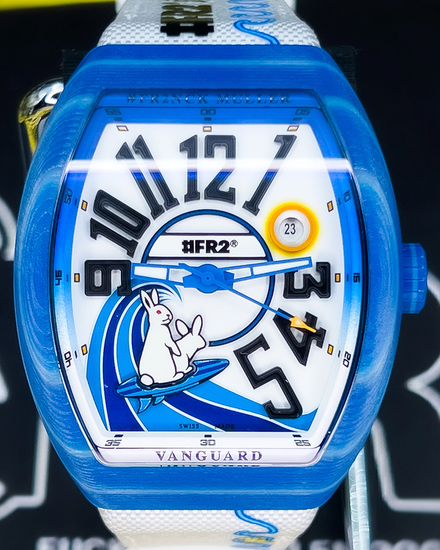 2025 Franck Muller Vanguard Beach #FR2 "Bunnies" L.E. 41MM White Dial Textile Strap (V 41 SC DT BEACH)