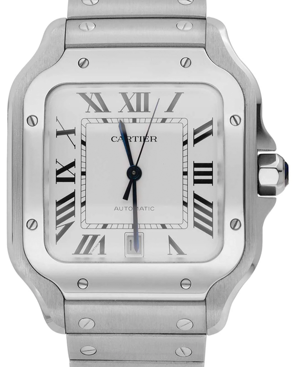 Cartier Santos De Cartier 39.8MM White Dial Steel Bracelet (WSSA0018)