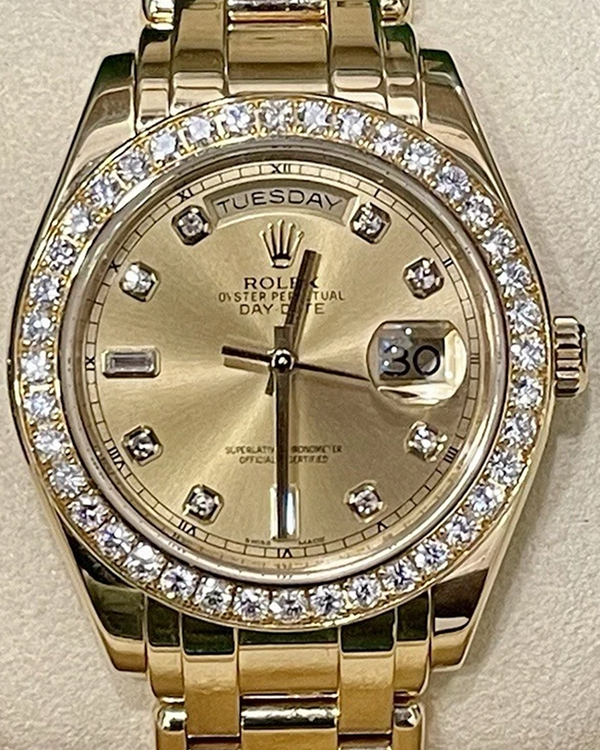 2017 Rolex Day-Date 39MM Champagne Dial Yellow Gold Pearlmaster Bracelet (18948)