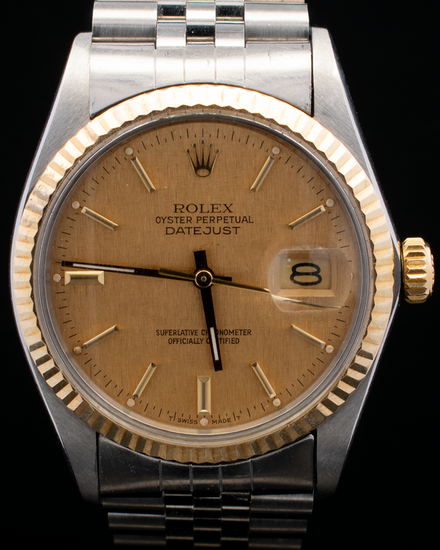 Rolex Datejust 36MM Champagne "Linen" Dial Jubilee Bracelet (16013)