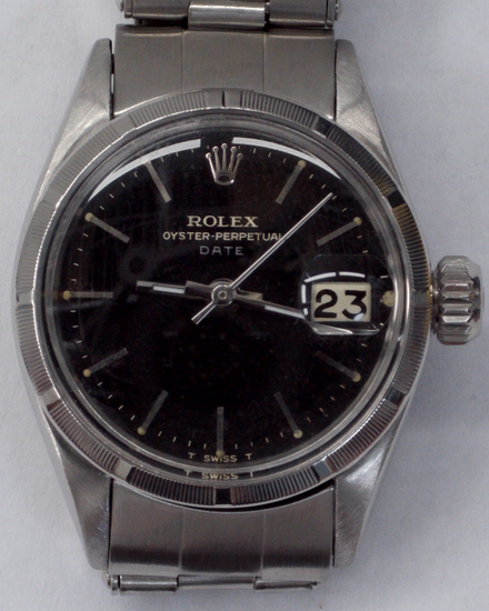 Rolex Oyster Perpetual Lady Date 26MM Black Dial Oyster Bracelet (6519)