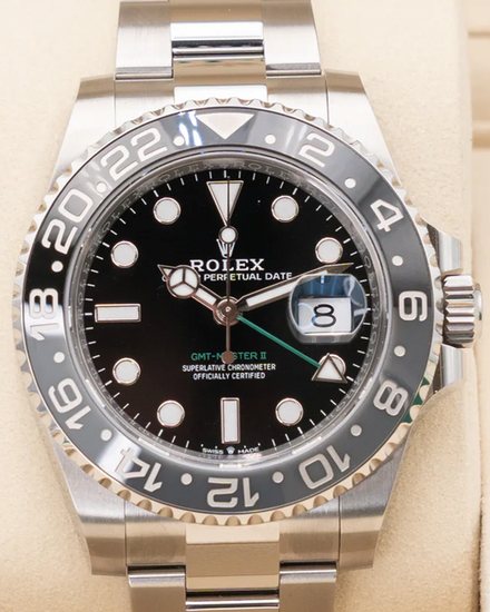 2025 Rolex GMT-Master II "Bruce Wayne" 40MM Black Dial Oyster Bracelet (126710GRNR)