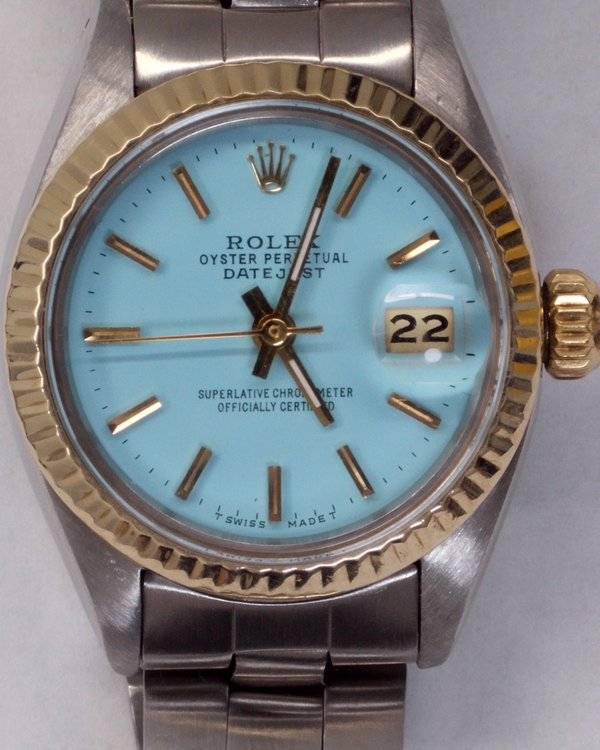 Rolex Lady-Datejust 26MM Aftermarket "Tiffany" Blue Dial Oyster Bracelet (6917)
