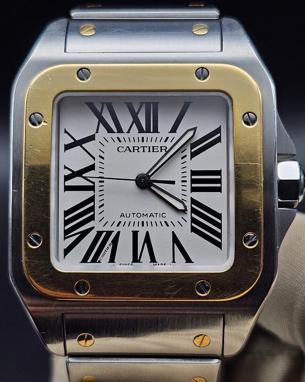2011 Cartier Santos 100 38MM Silver Dial Two-Tone Bracelet (W200728G)