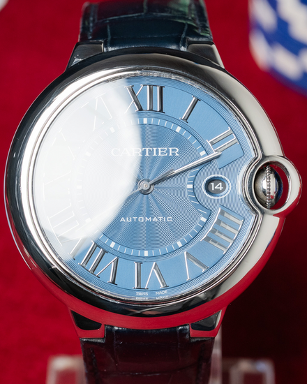 2021 Cartier Ballon Bleu 42MM Blue Dial Leather Strap (WSBB0027)