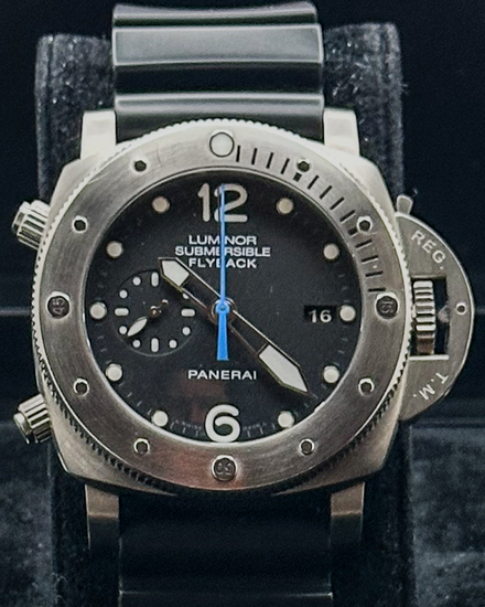 2016 Panerai Submersible 1950 3 Days Chrono Flyback L.E. 47MM Black Dial Rubber Strap (PAM00614)