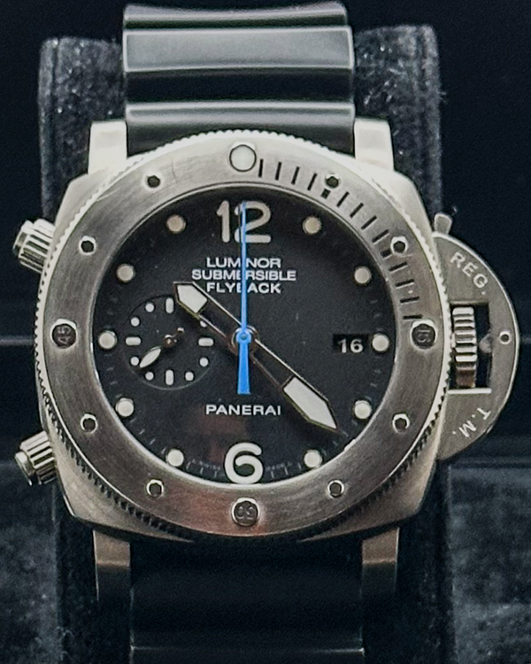 2016 Panerai Submersible 1950 3 Days Chrono Flyback L.E. 47MM Black Dial Rubber Strap (PAM00614)