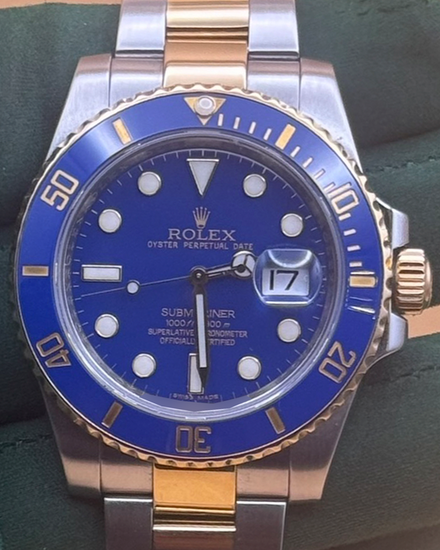 2011 Rolex Submariner Date "Bluesy" 40MM Blue Dial Two-Tone Oyster Bracelet (116613LB)