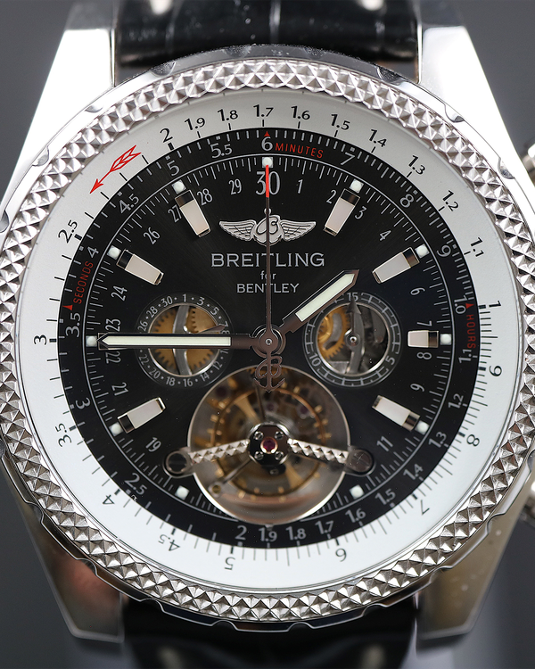 2016 Breitling Bentley Mulliner Tourbillon Chronograph 48MM Black Dial Leather Strap (L18841TB)