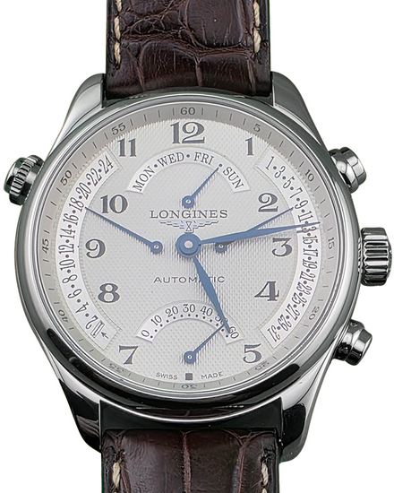 2011 Longines Master Collection Retrograde 44MM Silver Dial Leather Strap (L2.717.4.78.3)