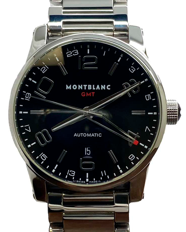 Montblanc Timewalker GMT 42MM Black Dial Steel Bracelet (7081)